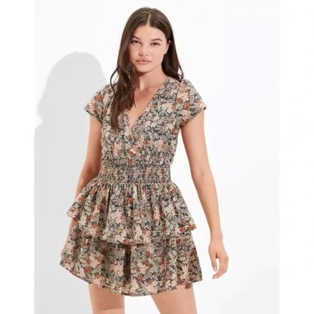 Garden Party Faux Wrap Dress Floral Mini